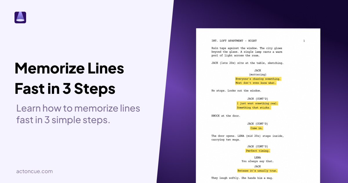 Memorize Lines Fast: The 3-Part Line Learning Method